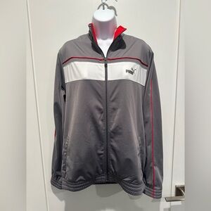 PUMA Men's Gray and Red Jacket- Medium